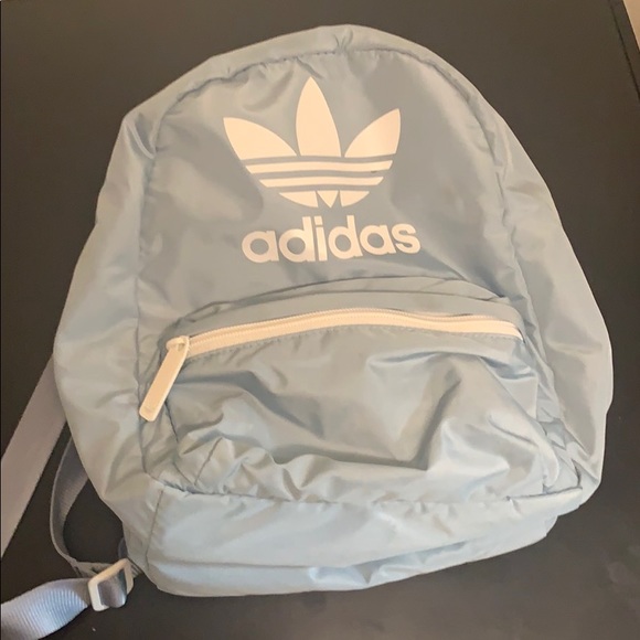 light blue adidas backpack